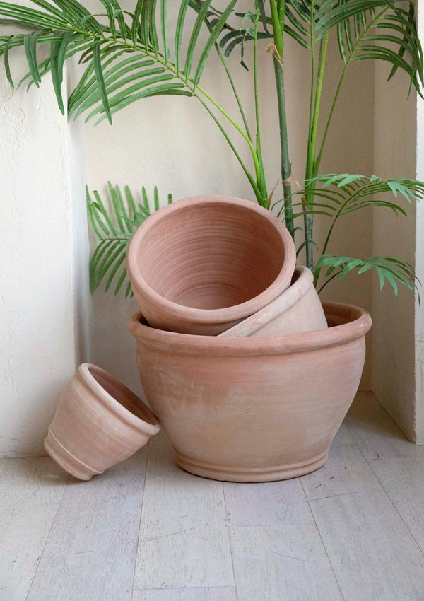 5 Sizes Wide Clay Planter - Wide Natural - Kawa Canada